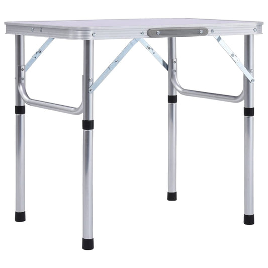 Berkfield Folding Camping Table White Aluminium 60x45 cm