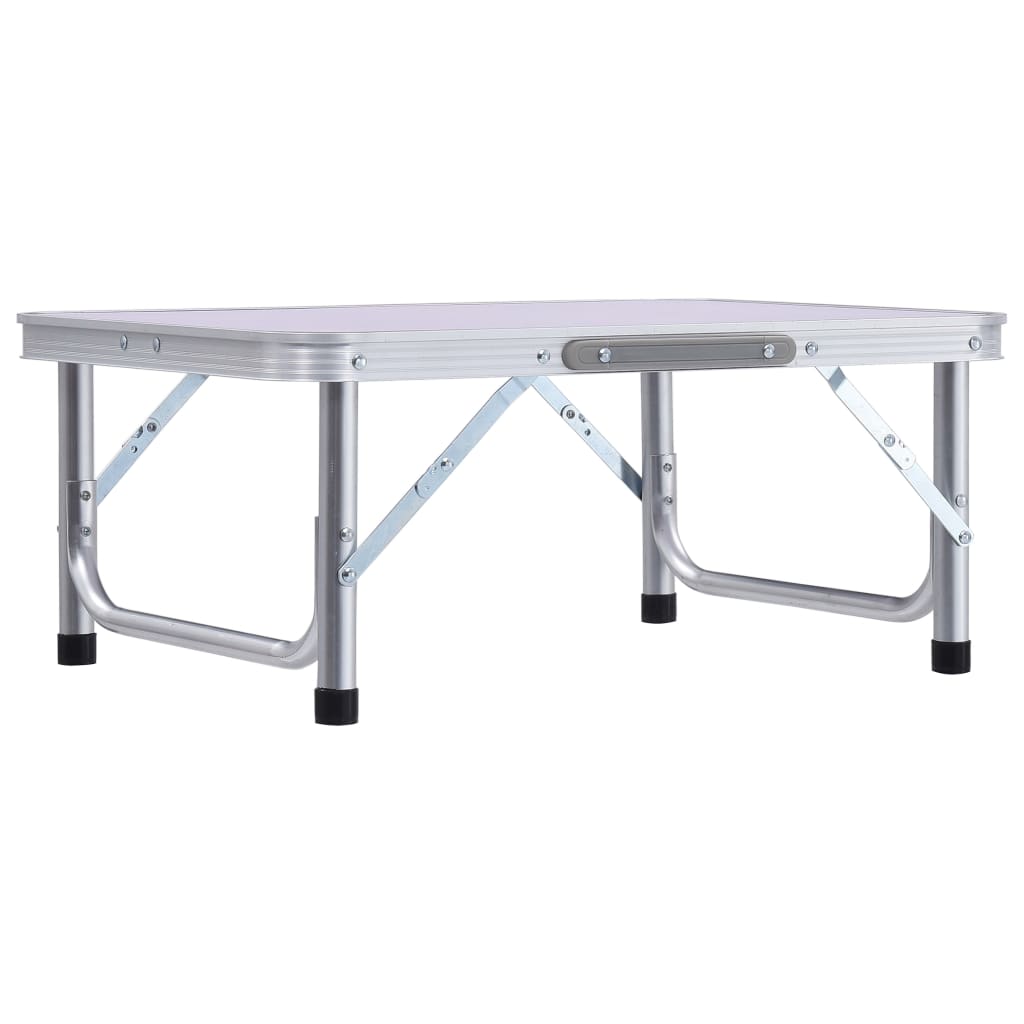 Berkfield Folding Camping Table White Aluminium 60x45 cm