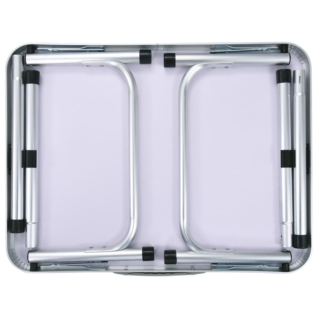 Berkfield Folding Camping Table White Aluminium 60x45 cm