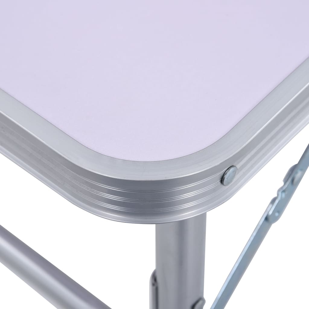 Berkfield Folding Camping Table White Aluminium 60x45 cm