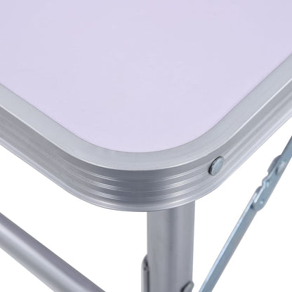 Berkfield Folding Camping Table White Aluminium 60x45 cm