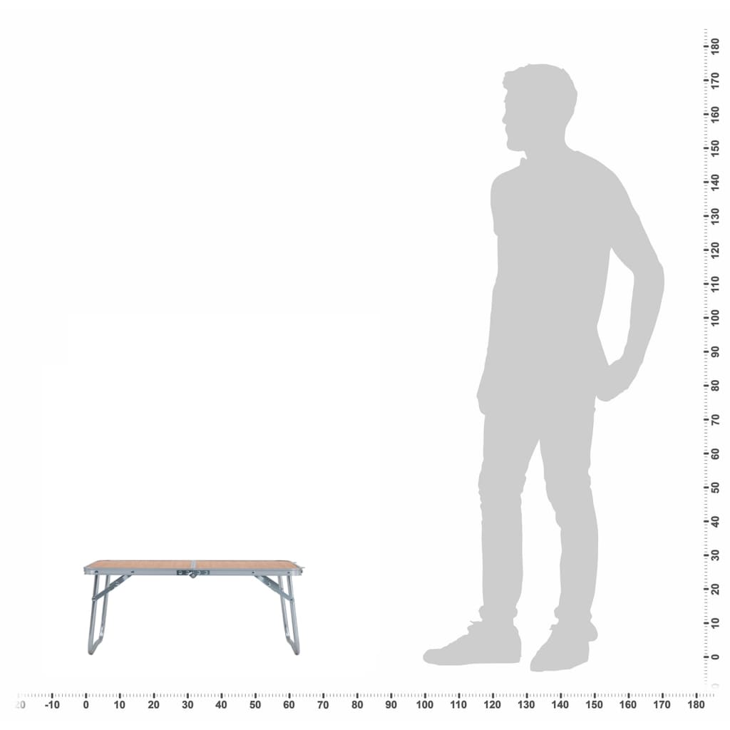 Berkfield Folding Camping Table Brown Aluminium 60x40 cm