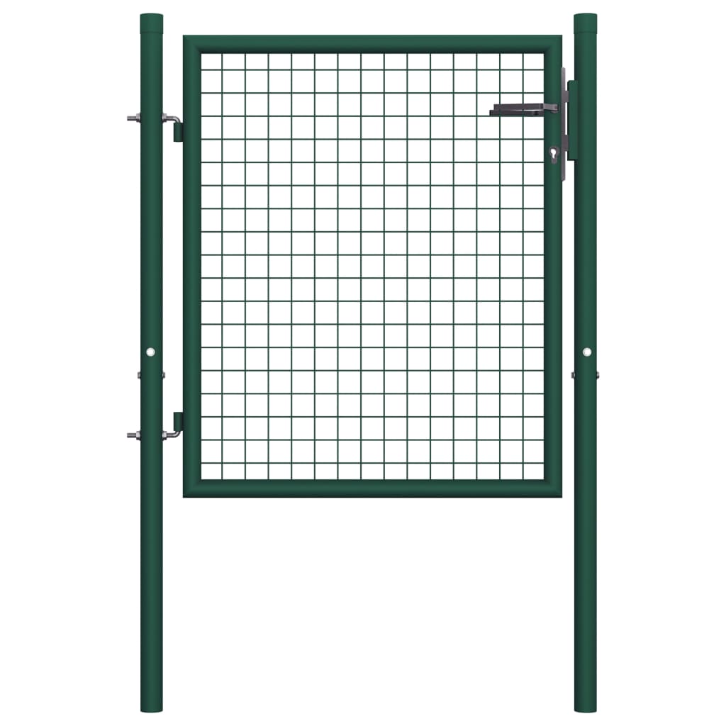 Berkfield Fence Gate Steel 100x75 cm Green