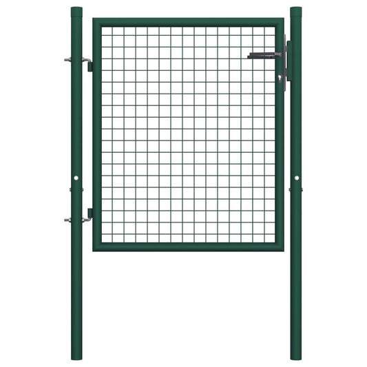 Berkfield Fence Gate Steel 100x75 cm Green