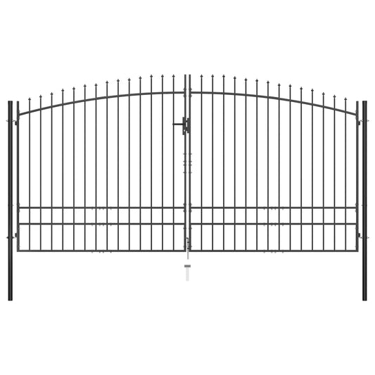 Berkfield Double Door Fence Gate with Spear Top 400x248 cm