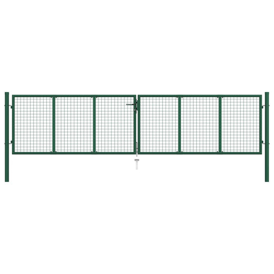 Berkfield Mesh Garden Gate Steel 400x75 cm Green