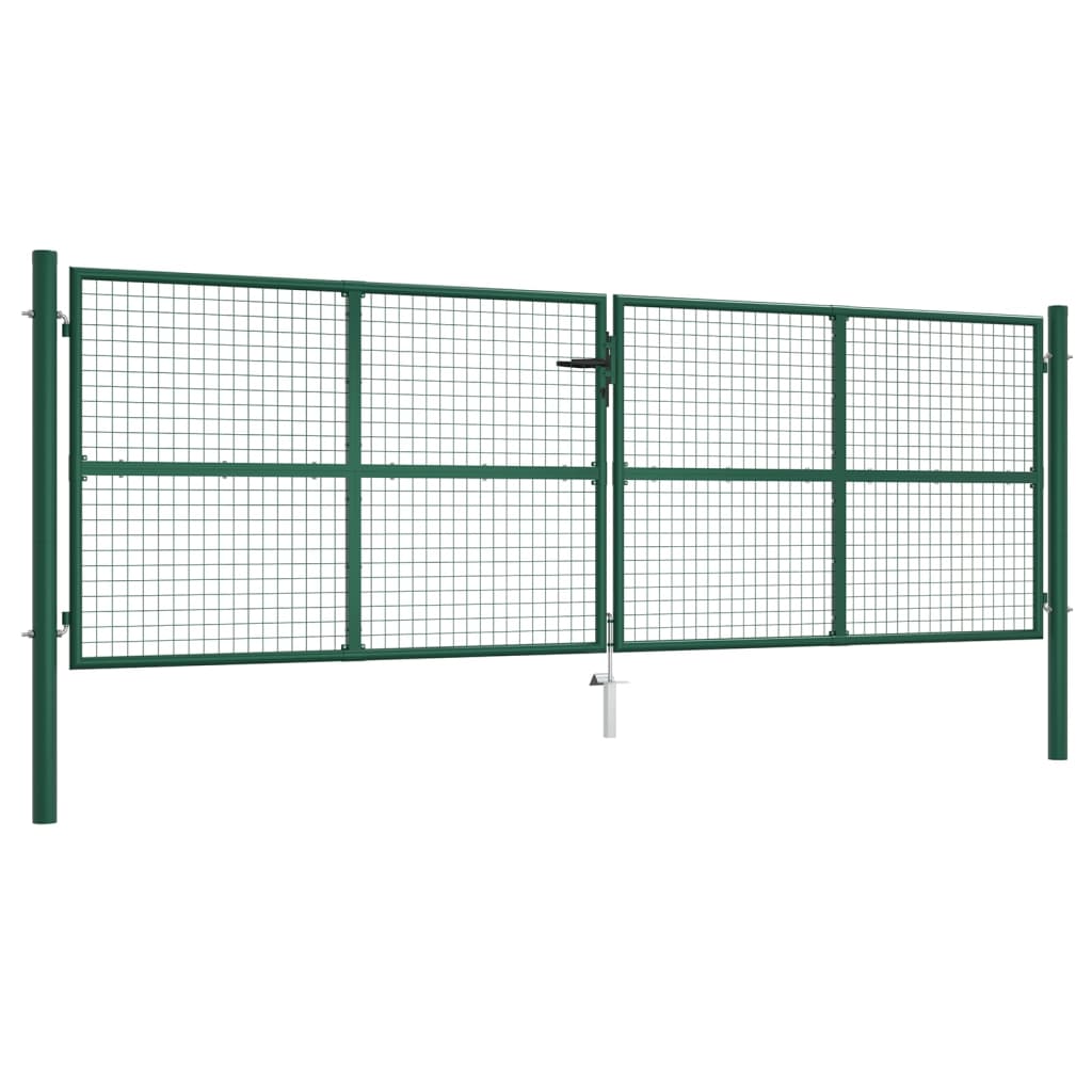 Berkfield Mesh Garden Gate Steel 400x125 cm Green