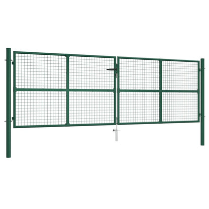 Berkfield Mesh Garden Gate Steel 400x125 cm Green