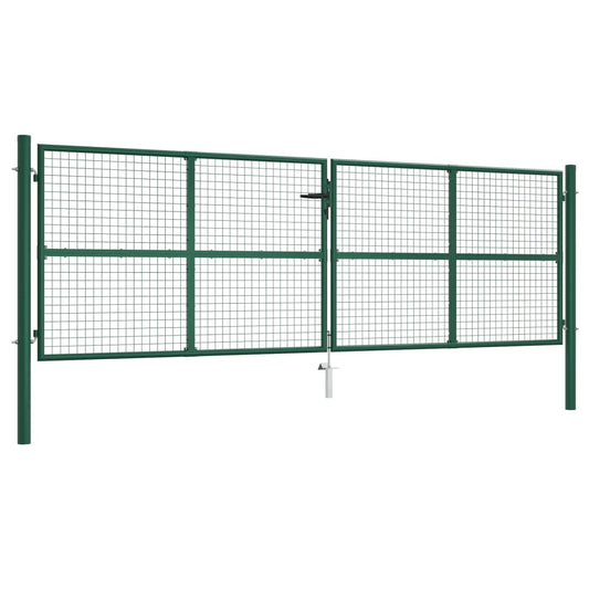 Berkfield Mesh Garden Gate Steel 400x125 cm Green