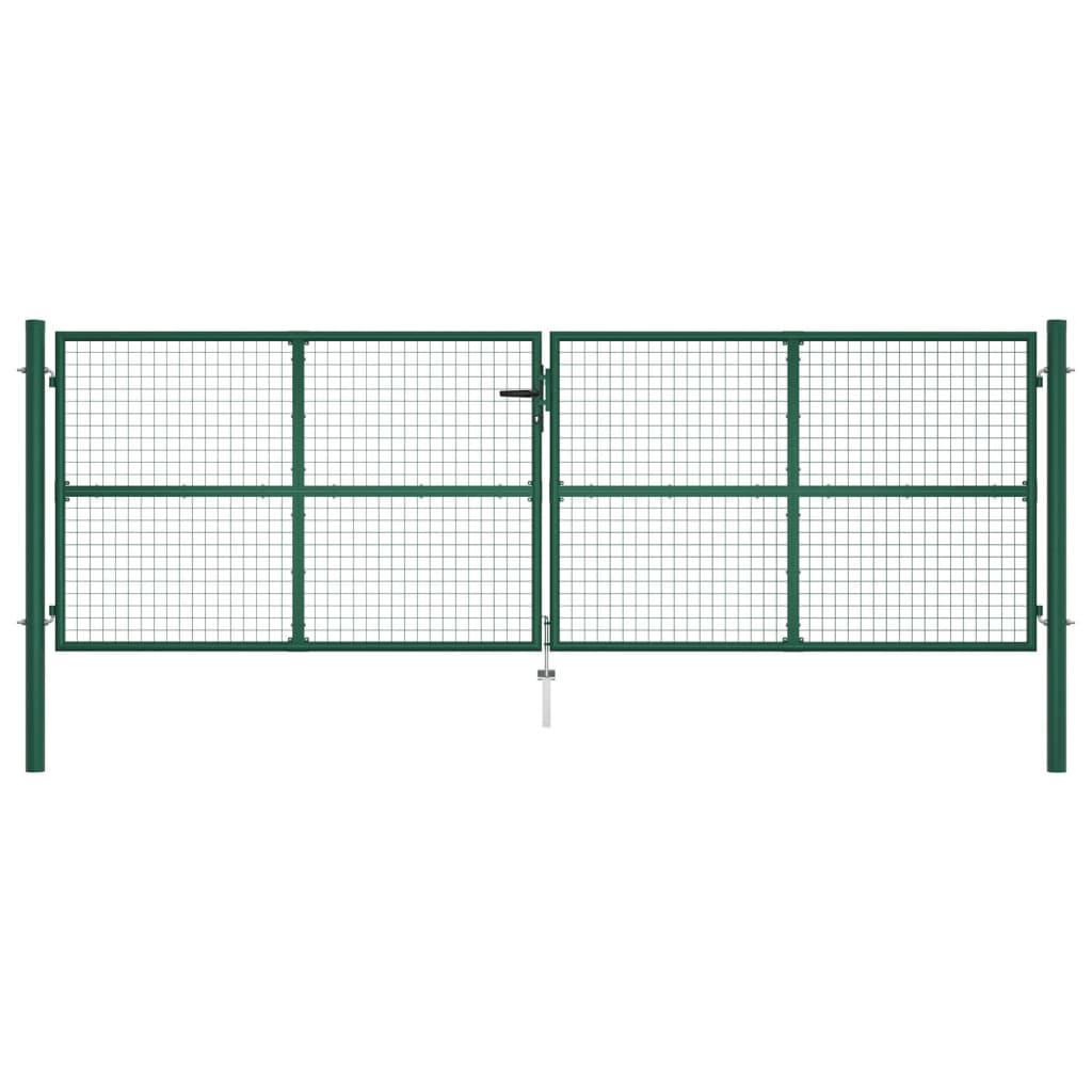 Berkfield Mesh Garden Gate Steel 400x125 cm Green