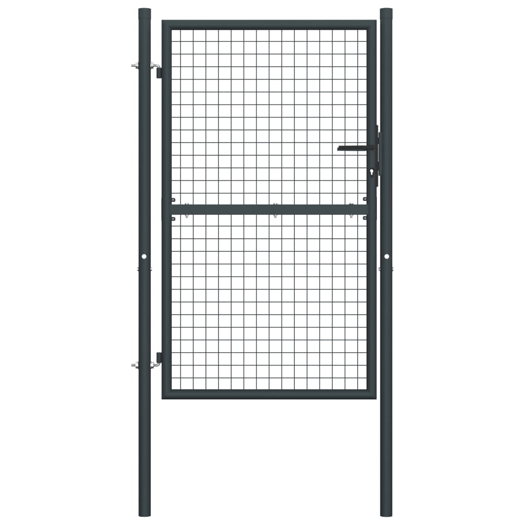 Berkfield Mesh Garden Gate Galvanised Steel 100x250 cm Grey