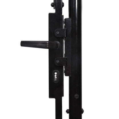 Berkfield Fence Gate Single Door with Spike Top Steel 1x1 m Black