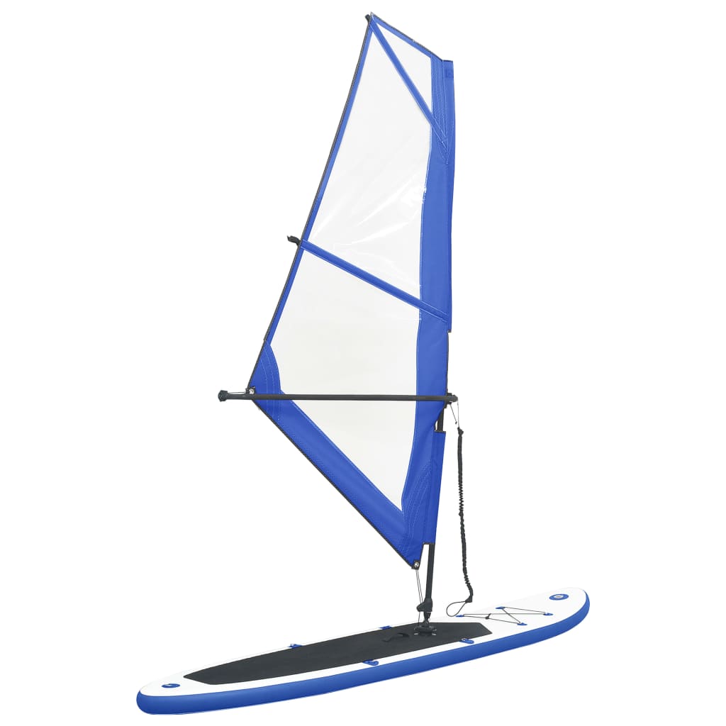 Berkfield Inflatable Stand Up Paddleboard with Sail Set Blue and White