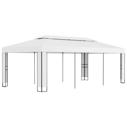 Berkfield Gazebo with Double Roof 3x6 m White