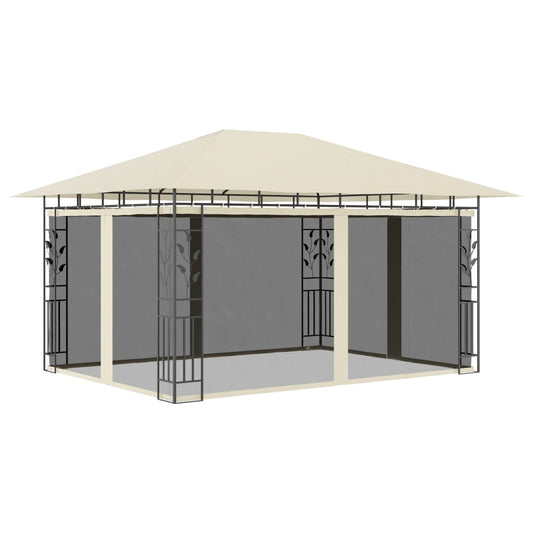 Berkfield Gazebo with Mosquito Net 4x3x2.73 m Cream 180 g/m�__
