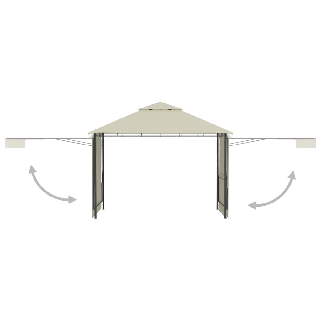 Berkfield Gazebo with Double Extended Roofs 3x3x2.75 m Cream 180 g/m�__