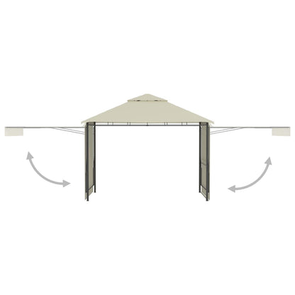 Berkfield Gazebo with Double Extended Roofs 3x3x2.75 m Cream 180 g/m�__