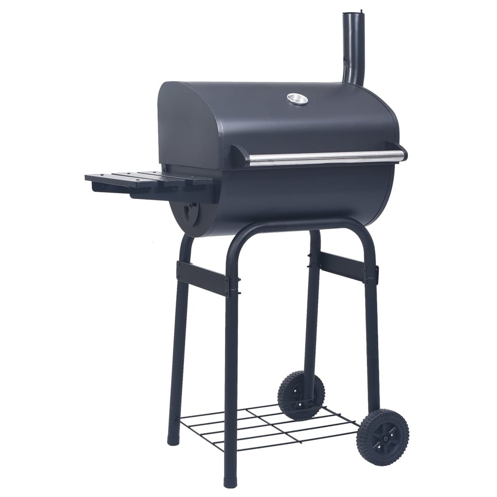 Berkfield Charcoal BBQ Grill Smoker with Bottom Shelf Black