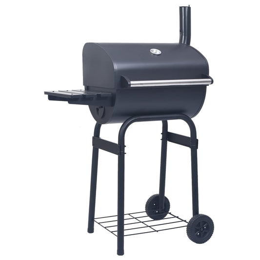 Berkfield Charcoal BBQ Grill Smoker with Bottom Shelf Black