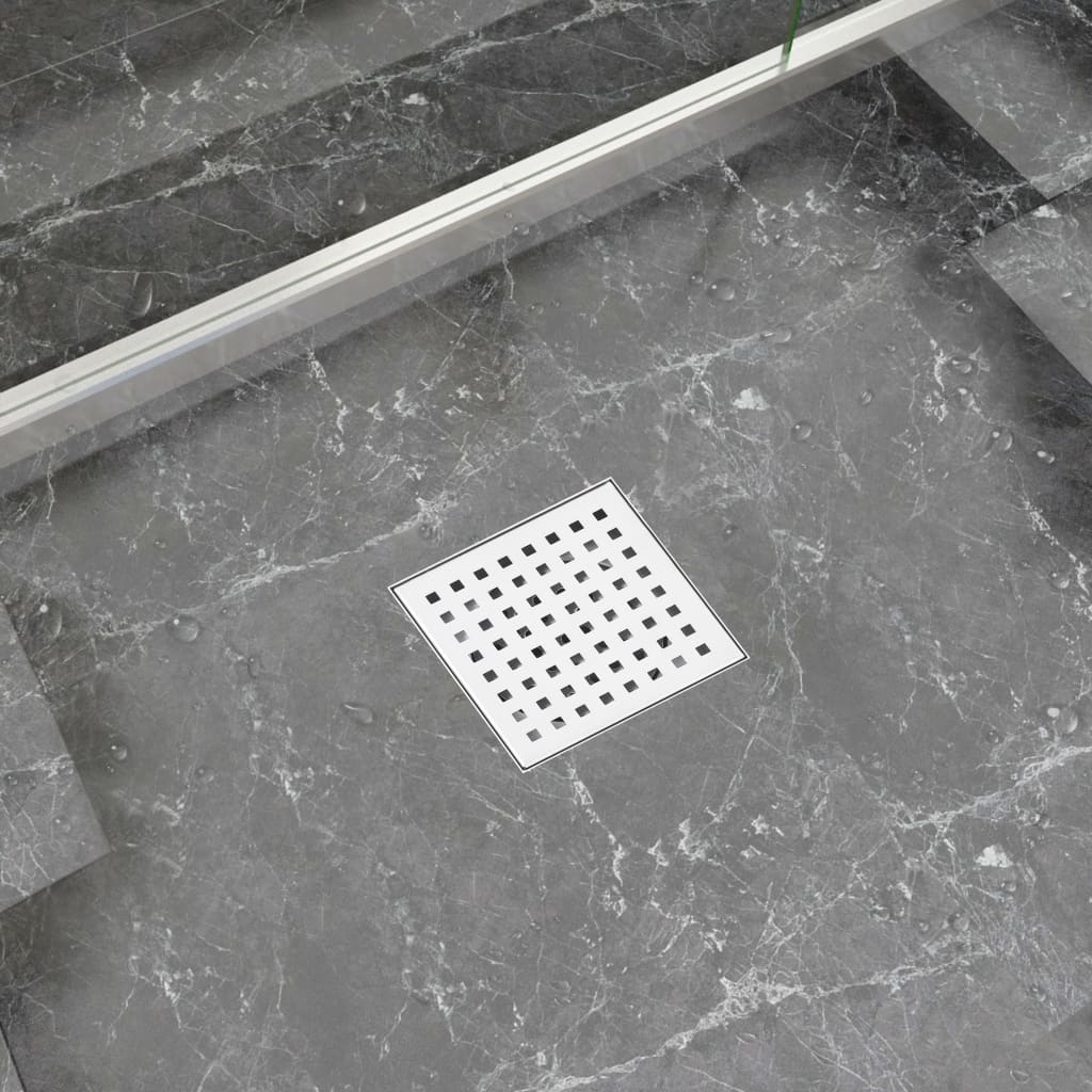 Berkfield Shower Drain 15x15 cm Stainless Steel