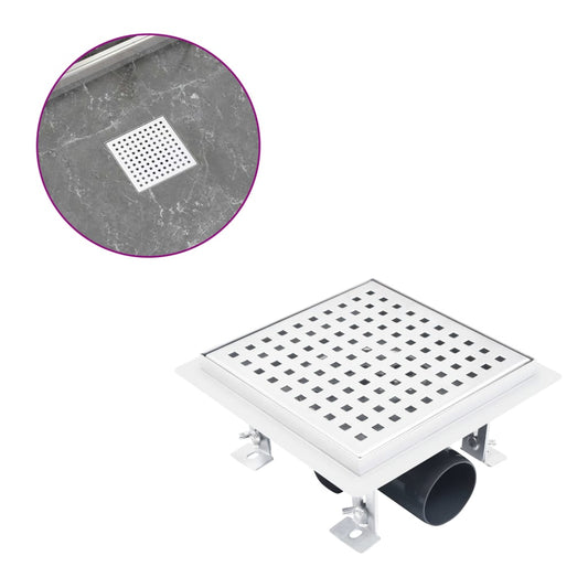 Berkfield Shower Drain 18x18 cm Stainless Steel