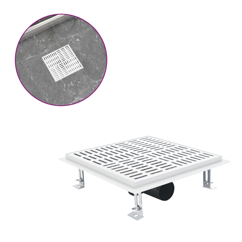 Berkfield Shower Drain Checker 28x28 cm Stainless Steel