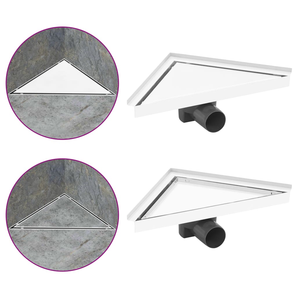 Berkfield Shower Drain with 2-in-1 Cover 25x25 cm Stainless Steel