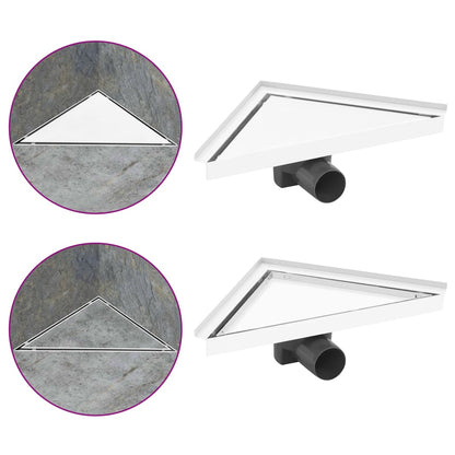 Berkfield Shower Drain with 2-in-1 Cover 25x25 cm Stainless Steel