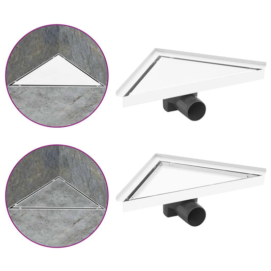 Berkfield Shower Drain with 2-in-1 Cover 25x25 cm Stainless Steel