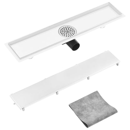 Berkfield Shower Drain with 2-in-1 Cover 63x14 cm Stainless Steel