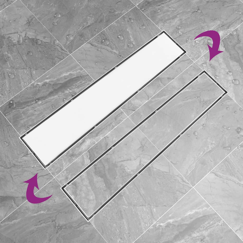 Berkfield Shower Drain with 2-in-1 Cover 63x14 cm Stainless Steel