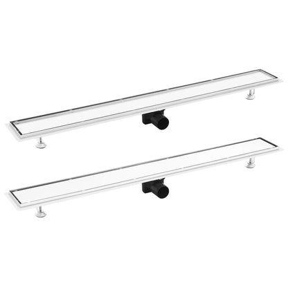 Berkfield Shower Drain with 2-in-1 Cover 103x14 cm Stainless Steel