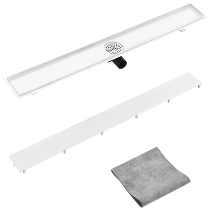 Berkfield Shower Drain with 2-in-1 Cover 103x14 cm Stainless Steel