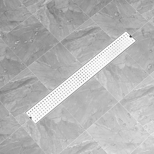 Berkfield Shower Drain Dots 93x14 cm Stainless Steel