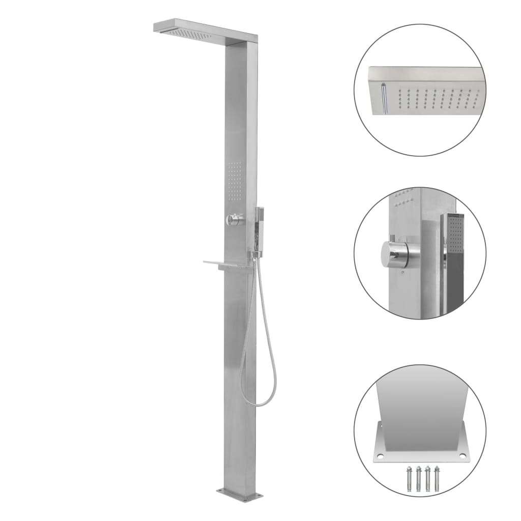 Berkfield Outdoor Shower Stainless Steel Square