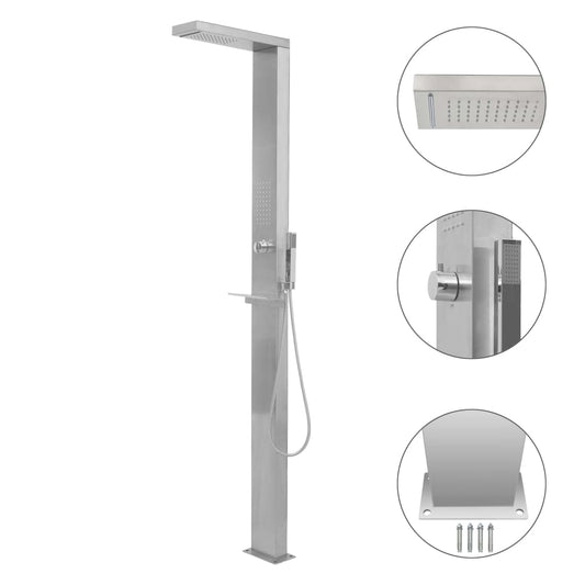 Berkfield Outdoor Shower Stainless Steel Square