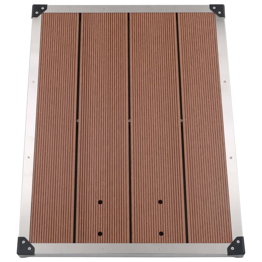 Berkfield Outdoor Shower Tray WPC Stainless Steel 80x62 cm Brown
