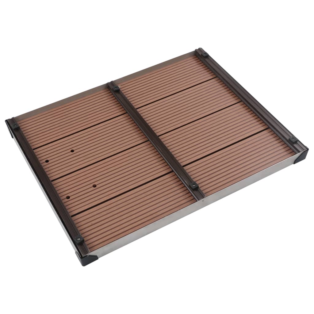 Berkfield Outdoor Shower Tray WPC Stainless Steel 80x62 cm Brown