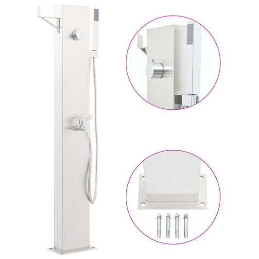 Berkfield Garden Shower Faucet 110 cm Stainless Steel