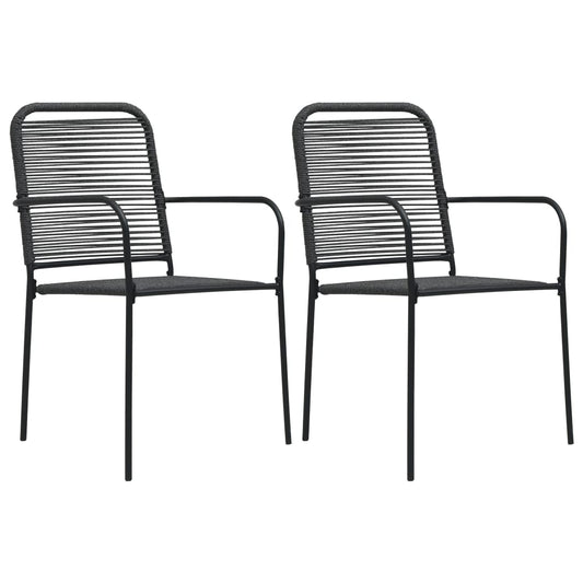 Berkfield Garden Chairs 2 pcs Cotton Rope and Steel Black