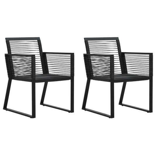 Berkfield Garden Chairs 2 pcs Black PVC Rattan