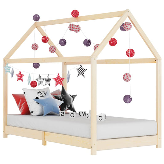 Berkfield Kids Bed Frame Solid Pine Wood 90x200 cm