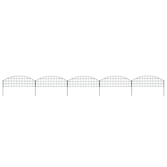 Berkfield Arched Garden Fence Set 77.3x26 cm Green