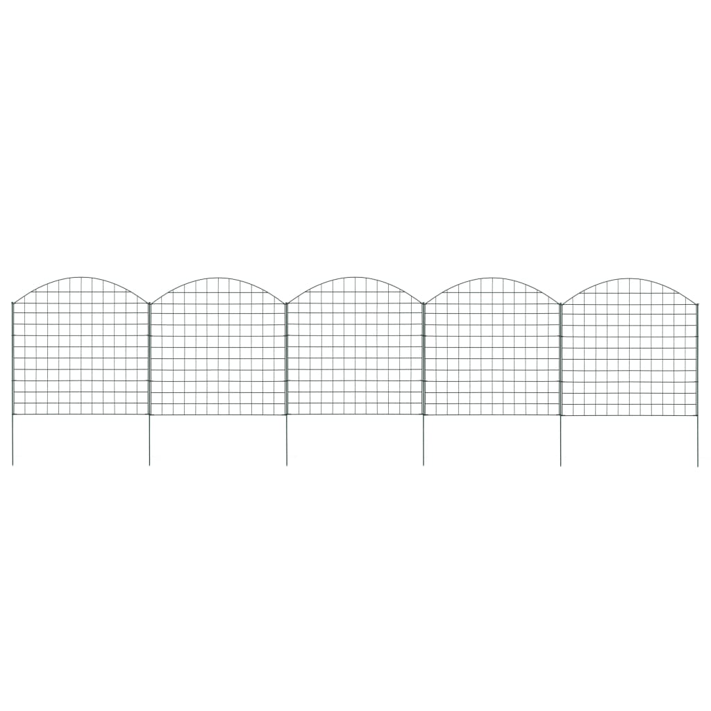 Berkfield Arched Garden Fence Set 77.5x78.5 cm Green