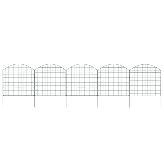 Berkfield Arched Garden Fence Set 77.5x78.5 cm Green