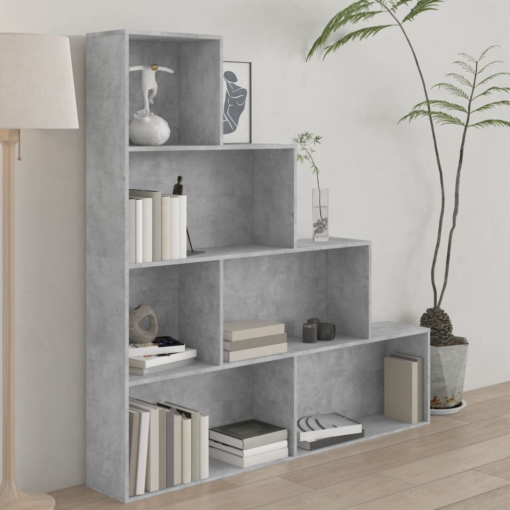 Berkfield Book Cabinet/Room Divider Concrete Grey 155x24x160 cm Engineered Wood