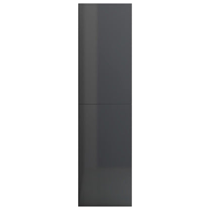 Berkfield Book Cabinet/Room Divider High Gloss Grey 155x24x160 cm Engineered Wood