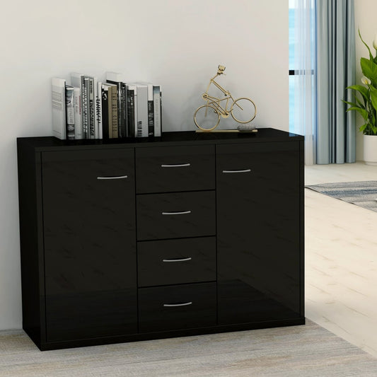 Berkfield Sideboard High Gloss Black 88x30x65 cm Engineered Wood