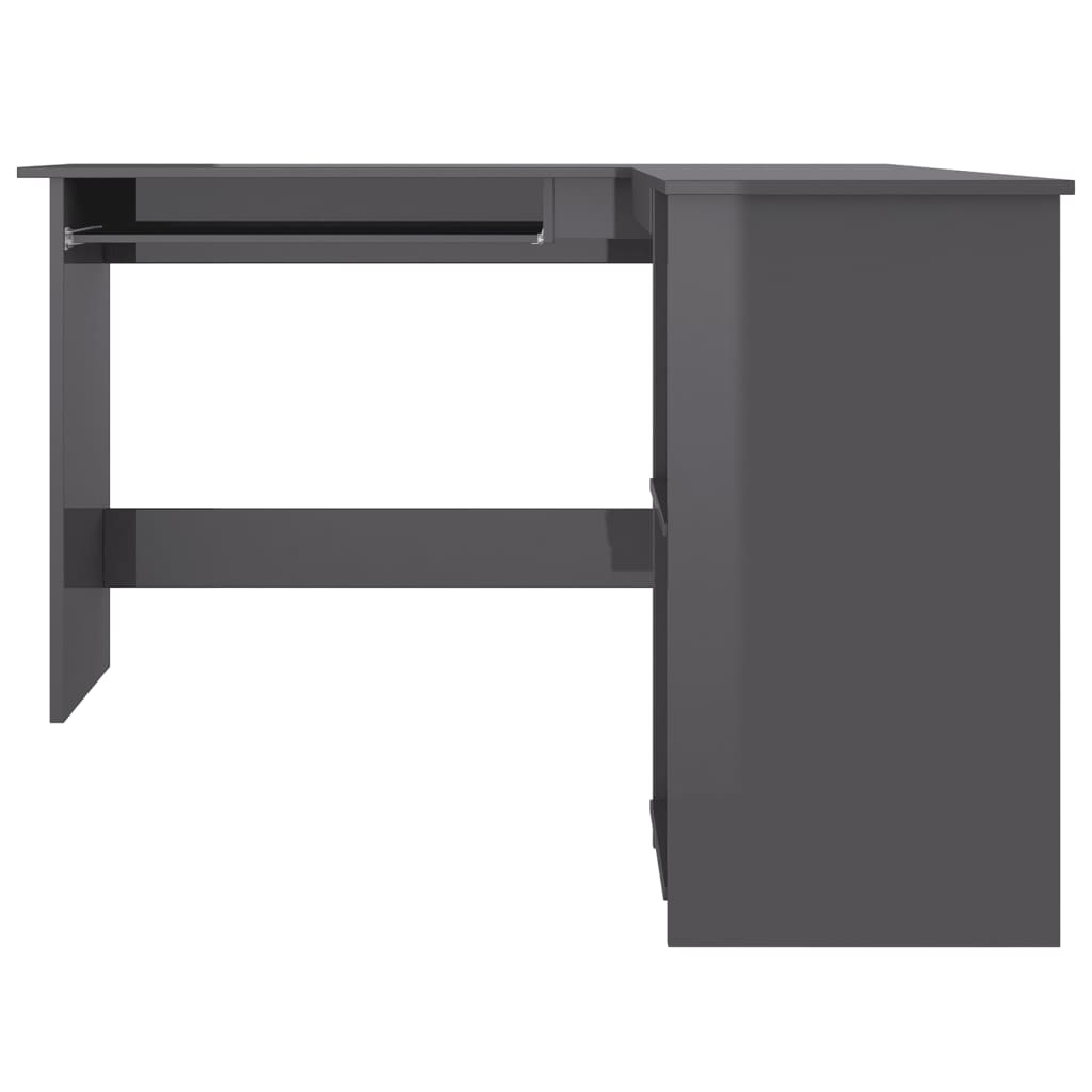 Berkfield L-Shaped Corner Desk High Gloss Grey 120x140x75 cm Engineered Wood