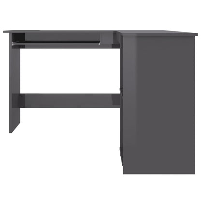 Berkfield L-Shaped Corner Desk High Gloss Grey 120x140x75 cm Engineered Wood
